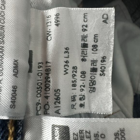 Levis Jeans Mens 501 36X34 Blue Original Fit Button Fly Casual - Picture 10 of 16